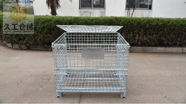 南京久工倉儲-加蓋倉儲籠鍍鋅折疊式倉儲籠產(chǎn)品展示-實拍現(xiàn)場-南京倉儲籠廠家-久工倉儲籠