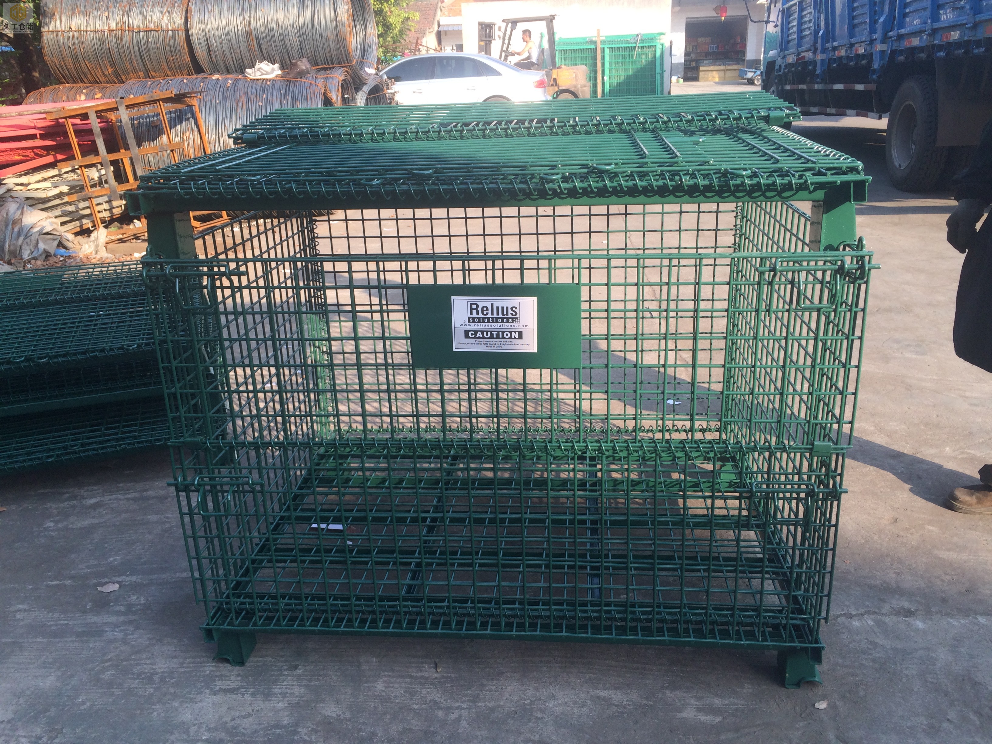 折疊式倉(cāng)儲(chǔ)籠-噴塑綠色倉(cāng)儲(chǔ)籠-久工倉(cāng)儲(chǔ)籠-南京久工倉(cāng)儲(chǔ)設(shè)備