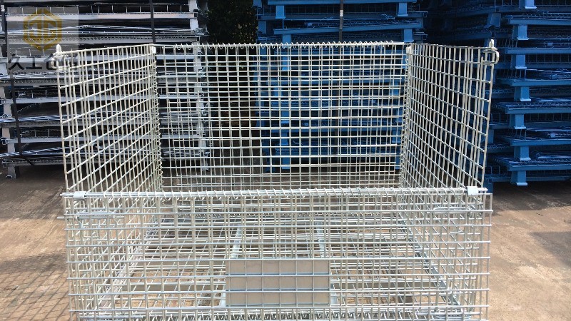 久工倉儲設(shè)備-折疊式倉儲籠加蓋，久工倉儲籠表面鍍鋅處理-南京倉儲籠廠家