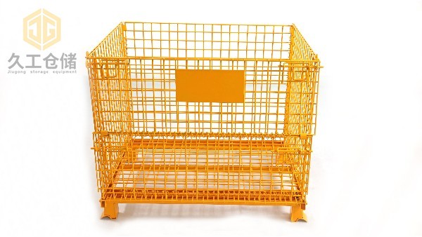 折疊式倉儲籠常規(guī)尺寸有哪些？噴塑倉儲籠展示，久工倉儲設備
