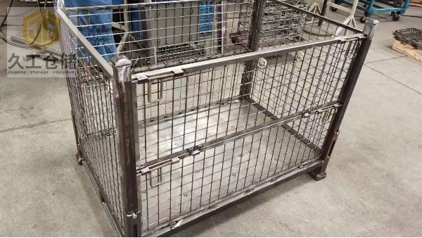 可折疊網(wǎng)箱，鋼制料箱倉儲在物流中運(yùn)用化，久工倉儲金屬周轉(zhuǎn)箱