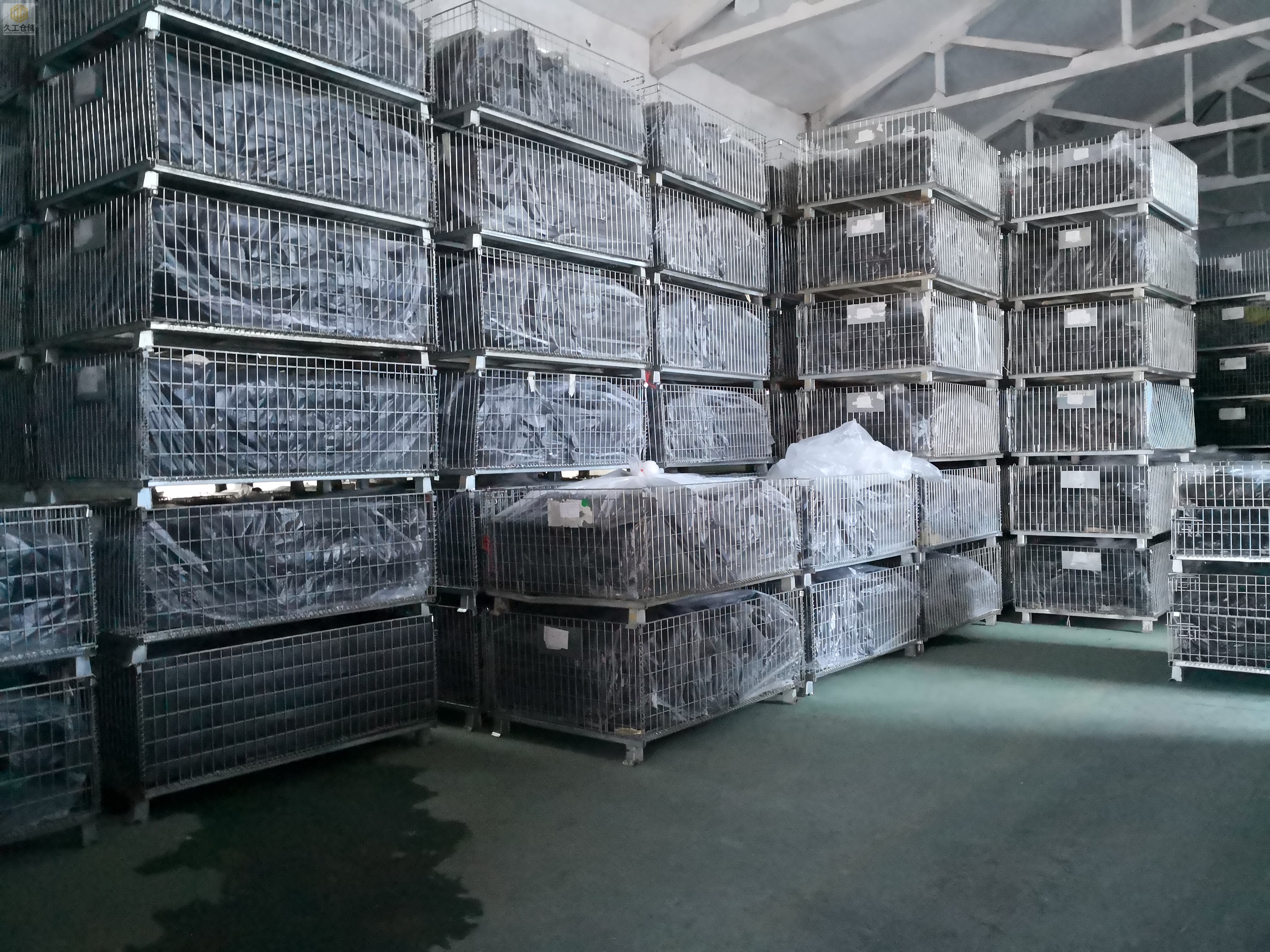 南京久工倉儲設(shè)備-折疊式倉儲籠-裝貨倉儲籠-客戶現(xiàn)場展示