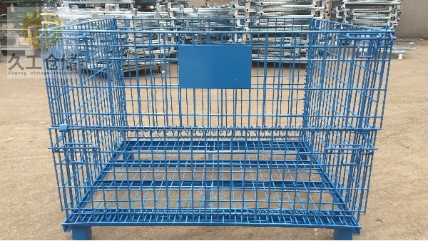 南京久工倉儲(chǔ)-折疊式倉儲(chǔ)籠-定制噴塑倉儲(chǔ)籠藍(lán)色成品展示-南京倉儲(chǔ)籠廠家-工廠直發(fā)