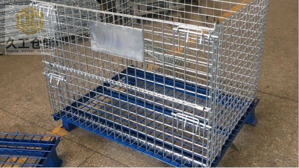 久工倉(cāng)儲(chǔ)設(shè)備案例-底座噴塑藍(lán)色倉(cāng)儲(chǔ)籠-非標(biāo)定制折疊式倉(cāng)儲(chǔ)籠倉(cāng)庫(kù)籠