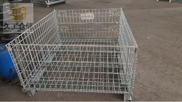 矩管腿倉儲籠，上貨架倉儲籠批量生產(chǎn)，折疊式倉儲籠產(chǎn)品展示，實拍現(xiàn)場，南京倉儲籠廠家-久工倉儲