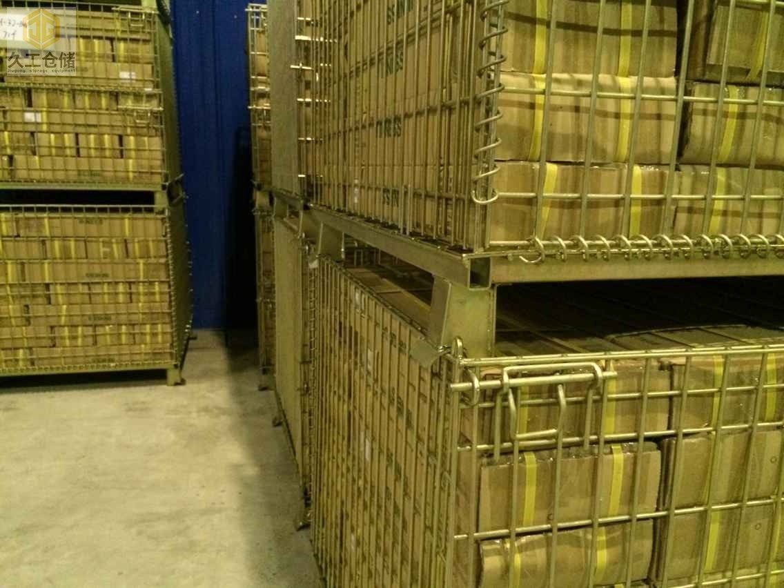 折疊式倉儲籠-裝貨倉儲籠-倉庫倉儲籠對方整潔，節(jié)省空間-南京倉儲籠廠家-久工倉儲設備